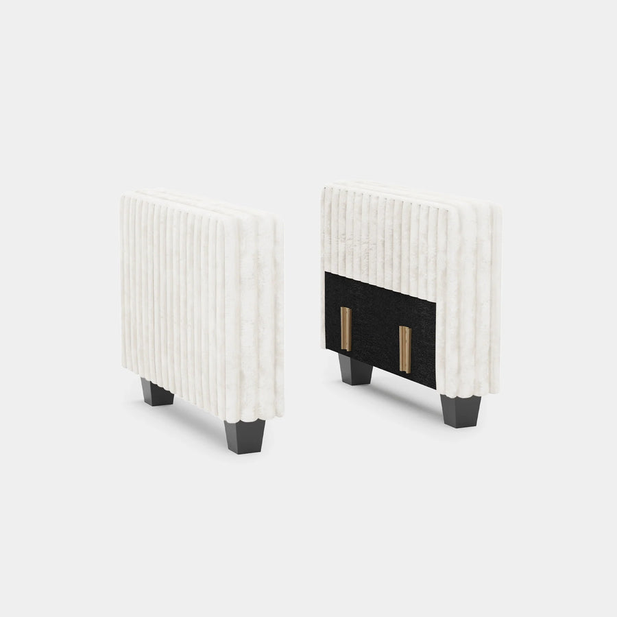 White-Beige-/-Faux-Rabbit-Fur-Corduroy-Module-Pair-of-Arms