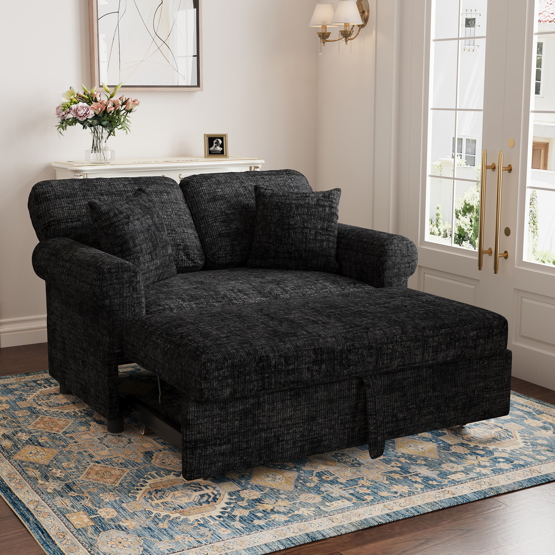 Chenille-round-arm-Graphite-Grey