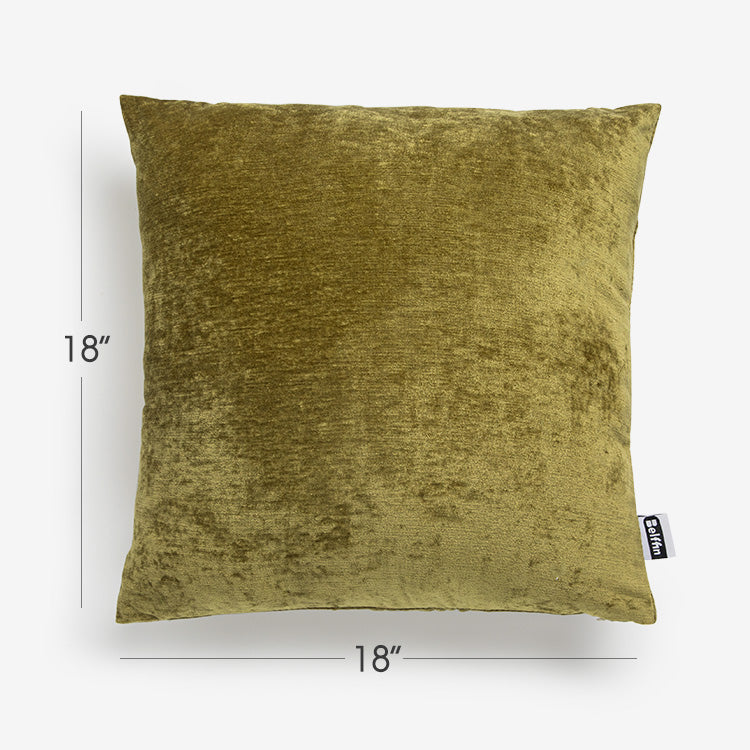 Belffin Olive Green Chenille Throw Pillow - Set of 2