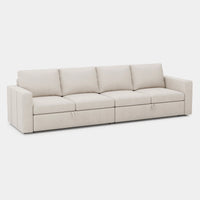 Cosmic-Latte-/-Velvet-4-Seat-Double-Pullout-Sofa