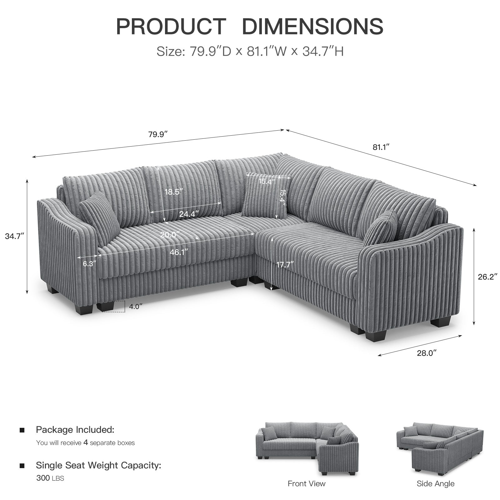 Frosted-Grey-/-Corduroy-5-Seats-Corner-Sectional-dimension
