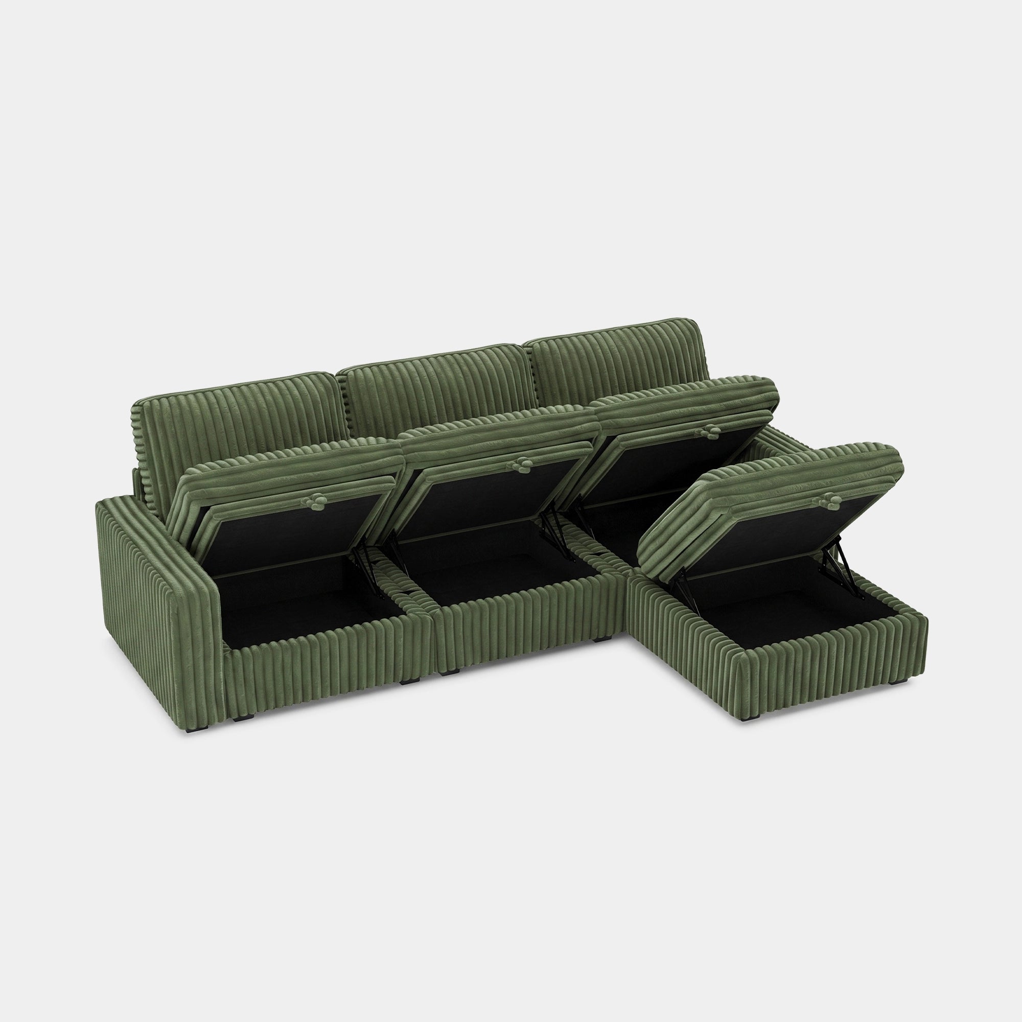 Olivewood-Green-/-Corduroy-4-Seat-L-Shaped-Sectional