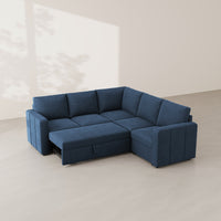 Navy-Blue-/-Velvet-5-Seat-L-Shaped-Pullout-Sectional
