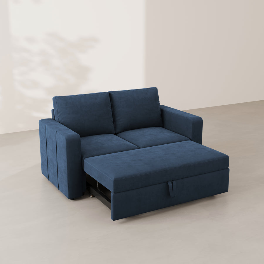 Navy-Blue-/-Velvet-Pullout-Loveseat