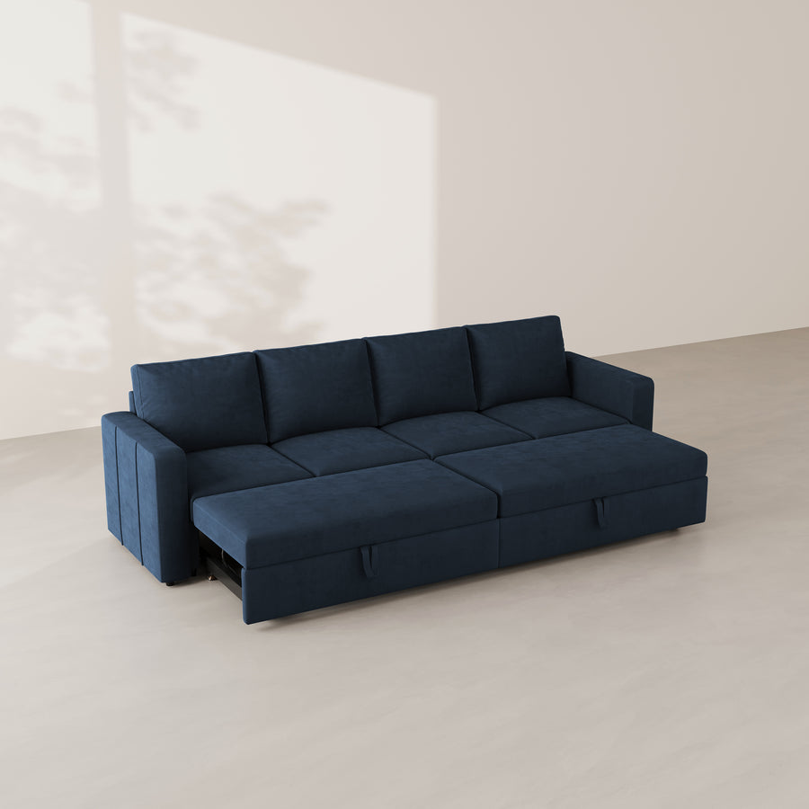 Navy-Blue-/-Velvet-4-Seat-Double-Pullout-Sofa