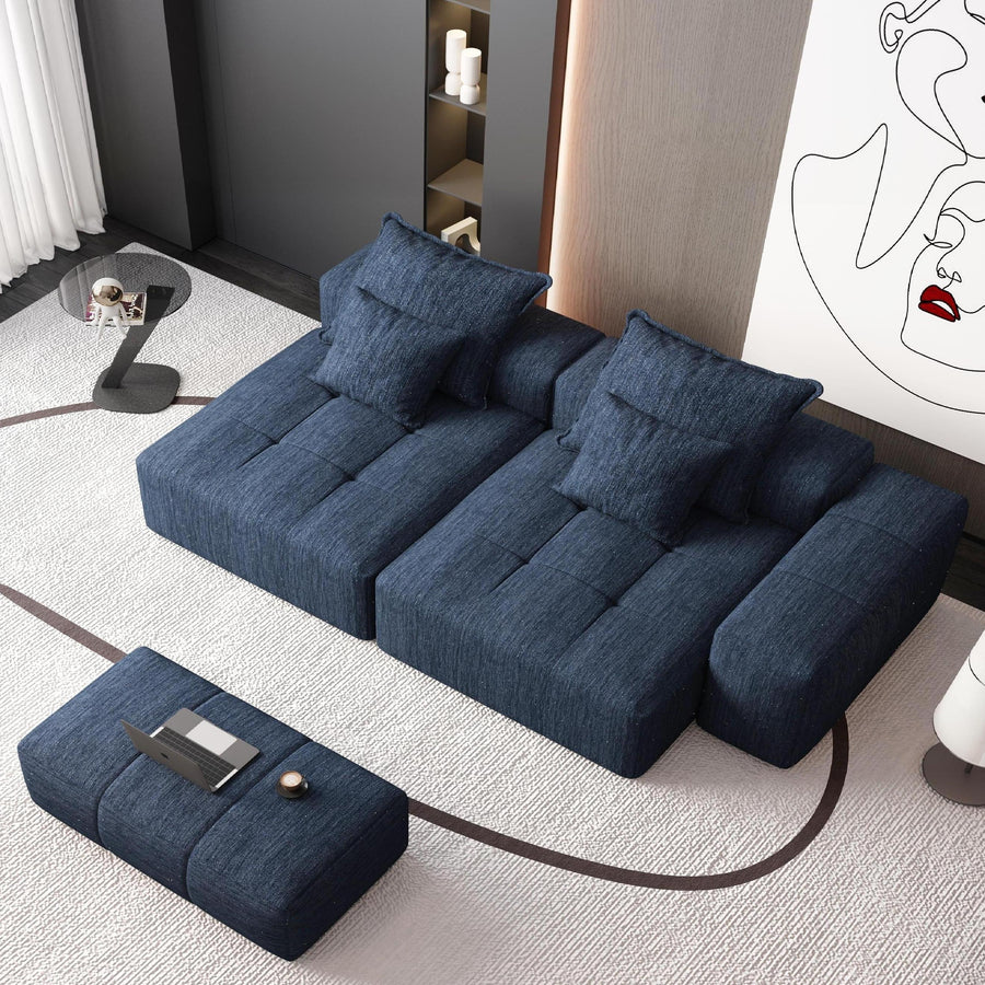 Prussian-Blue-/-Chenille-Loveseat