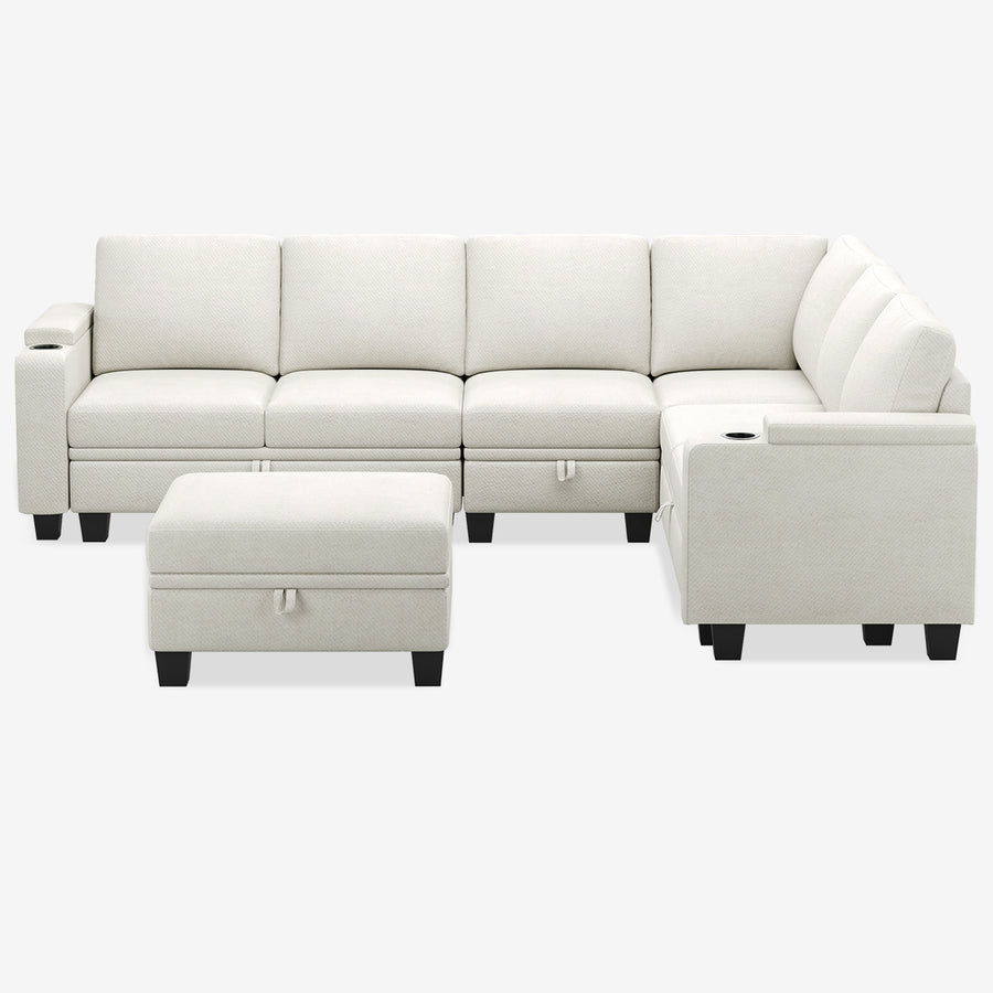 Misty-White-/-Chenille-7-Seat-U-Shaped-Sectional