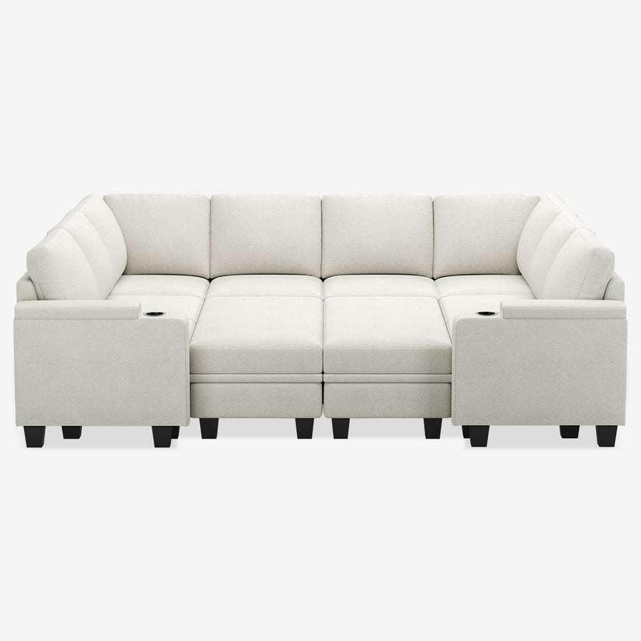 Misty-White-/-Chenille-10-Seat-Pit-Sectional