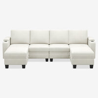 Misty-White-/-Chenille-6-Seat-U-Shaped-Open-Sectional