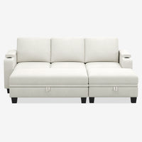 Misty-White-/-Chenille-5-Seat-Pit-Sectional