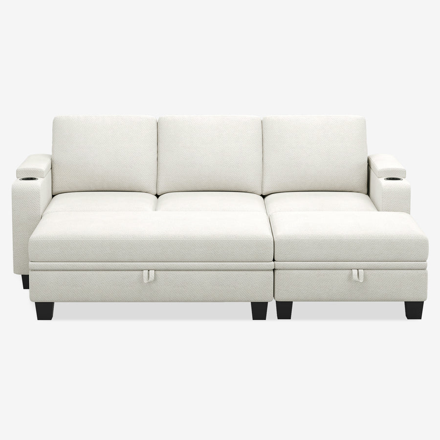 Misty-White-/-Chenille-5-Seat-Pit-Sectional