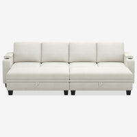 Misty-White-/-Chenille-6-Seat-Pit-Sectional-with-Large-Ottoman