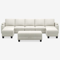 Misty-White-/-Chenille-8-Seat-U-Shaped-Open-Sectional