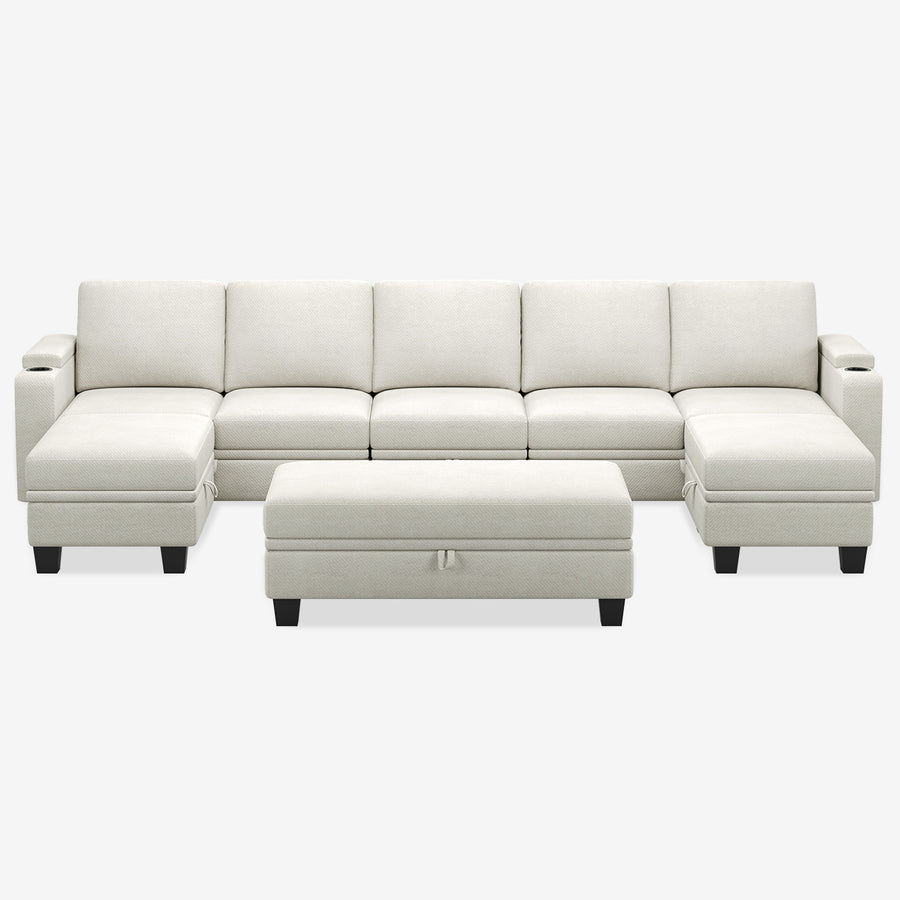 Misty-White-/-Chenille-8-Seat-U-Shaped-Open-Sectional