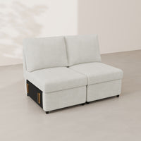 Misty-White-/-Chenille-Module-Loveseat