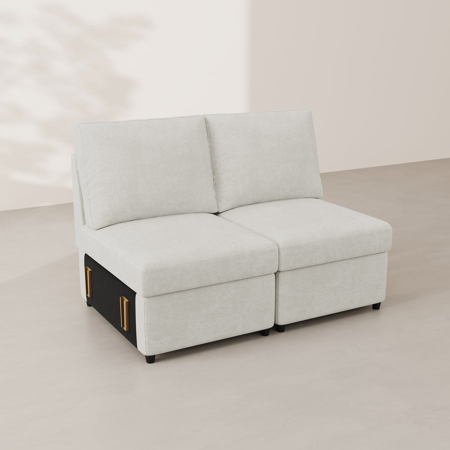 Misty-White-/-Chenille-Module-Loveseat