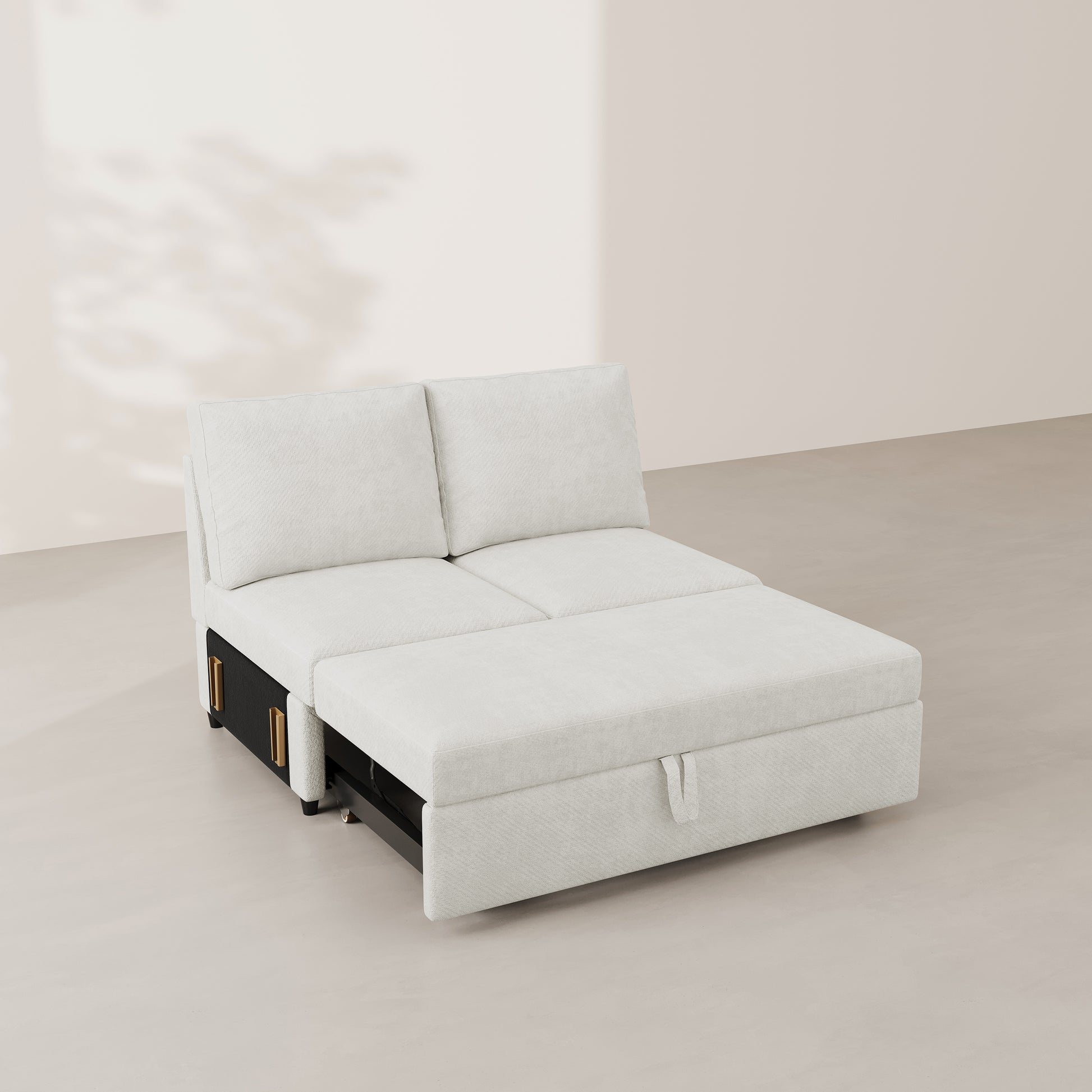 Chenille-Misty-White-B-Pullout Bed