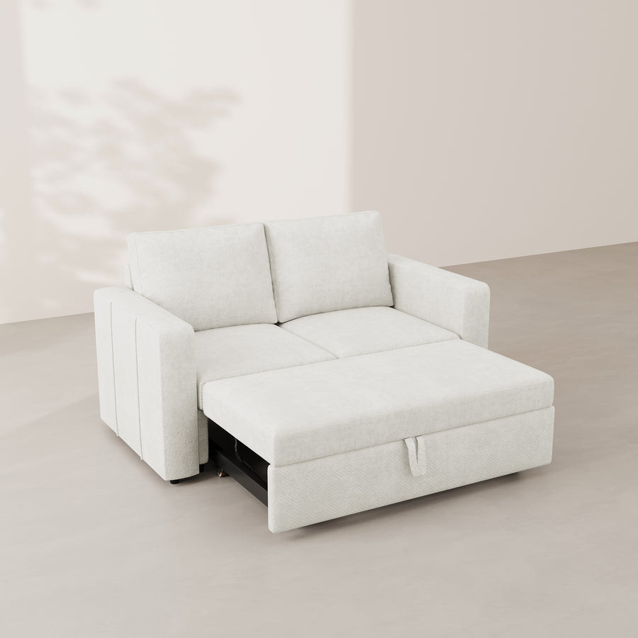 Misty-White-/-Chenille-Pullout-Loveseat