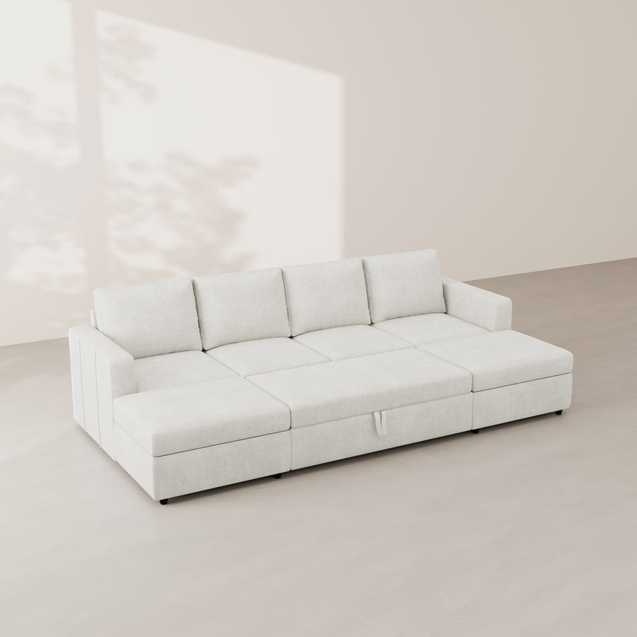 Misty-White-/-Chenille-6-Seat-U-Shaped-Pullout-Sectional