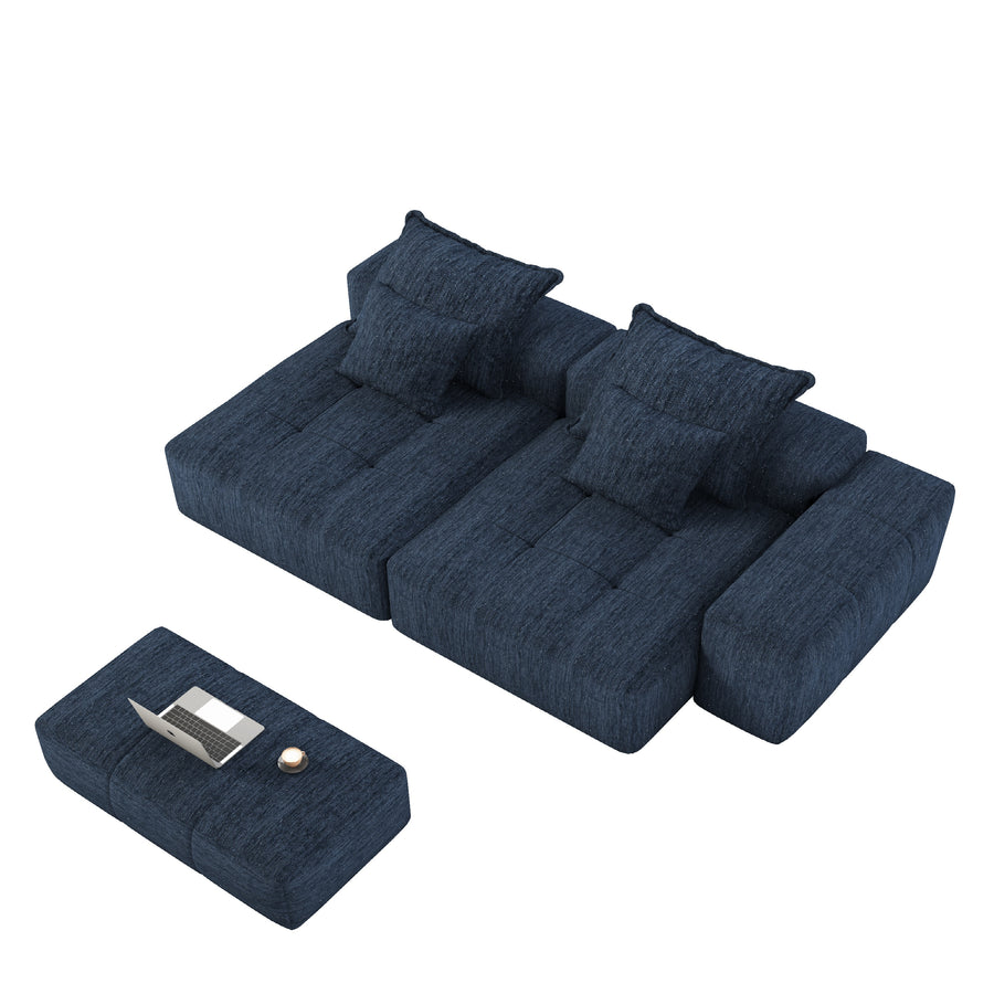 Prussian-Blue-/-Chenille-Loveseat