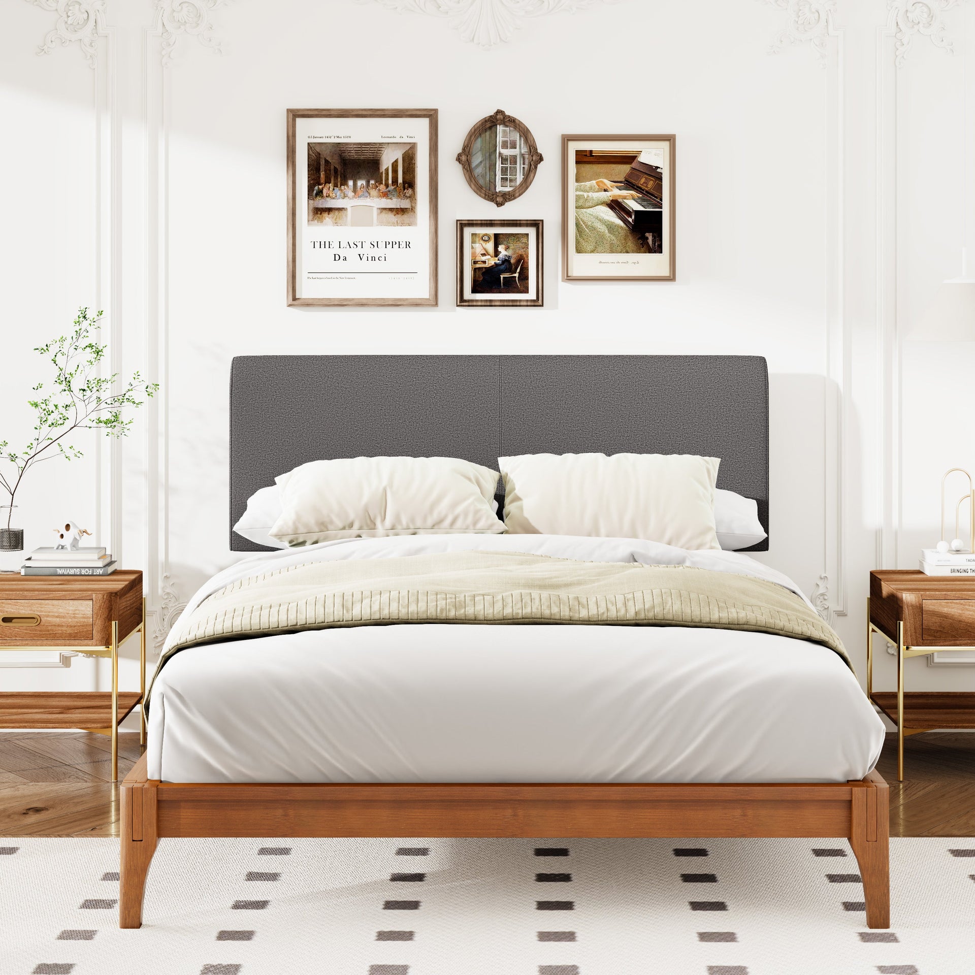 Solid Dry Bamboo Wood Bed King