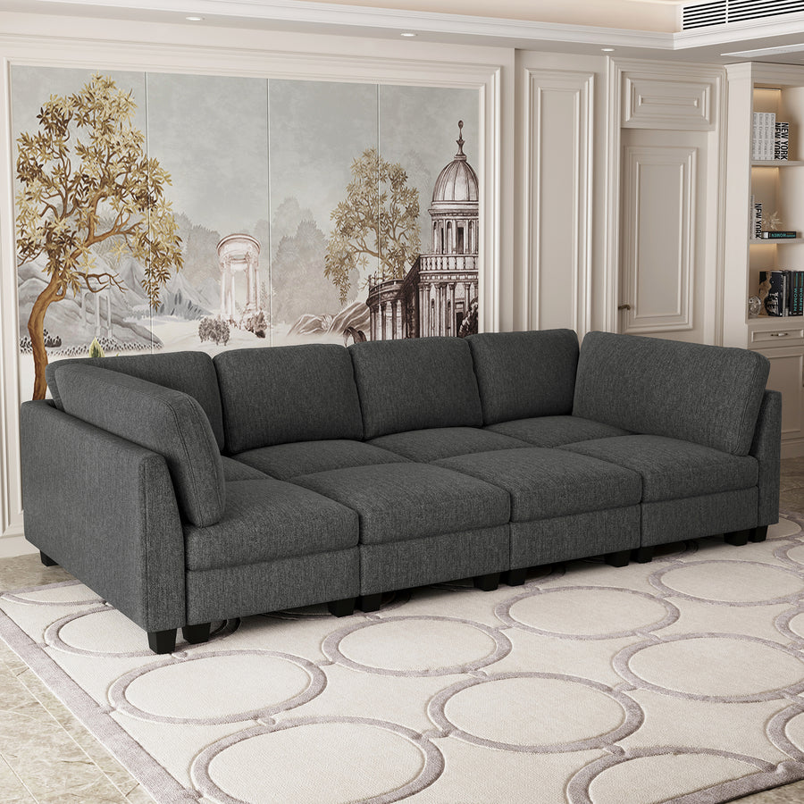 Charcoal-Grey-/-Terry-5-Seat-Sleeper-Sofa