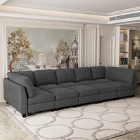Charcoal-Grey-/-Terry-4-Seat-Sleeper-Sofa
