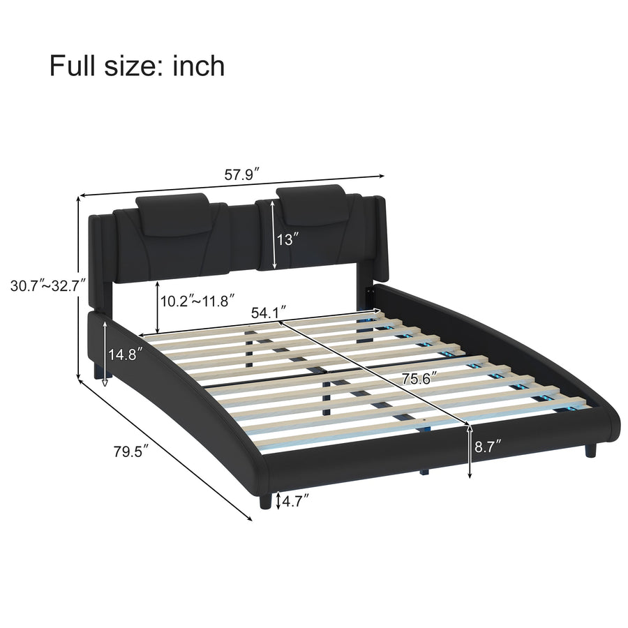 Modern Style Leather Platform Bed Frame BSN