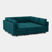 Peacock-Blue-/-Terry-9-Seat-Pit-Sectional