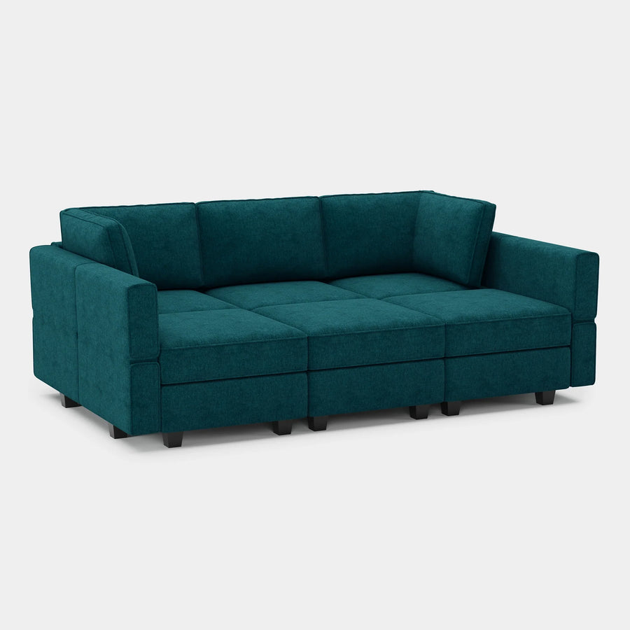 Peacock-Blue-/-Terry-6-Seat-Pit-Sectional