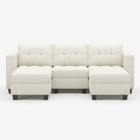 Oatmeal-Beige-/-Chenille-5-Seat-U-Shaped-Open-Sectional