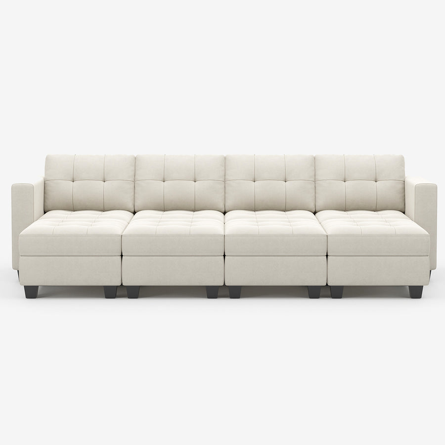 Cosmic-Latte-/-Velvet-8-Seat-Open-Pit-Sectional