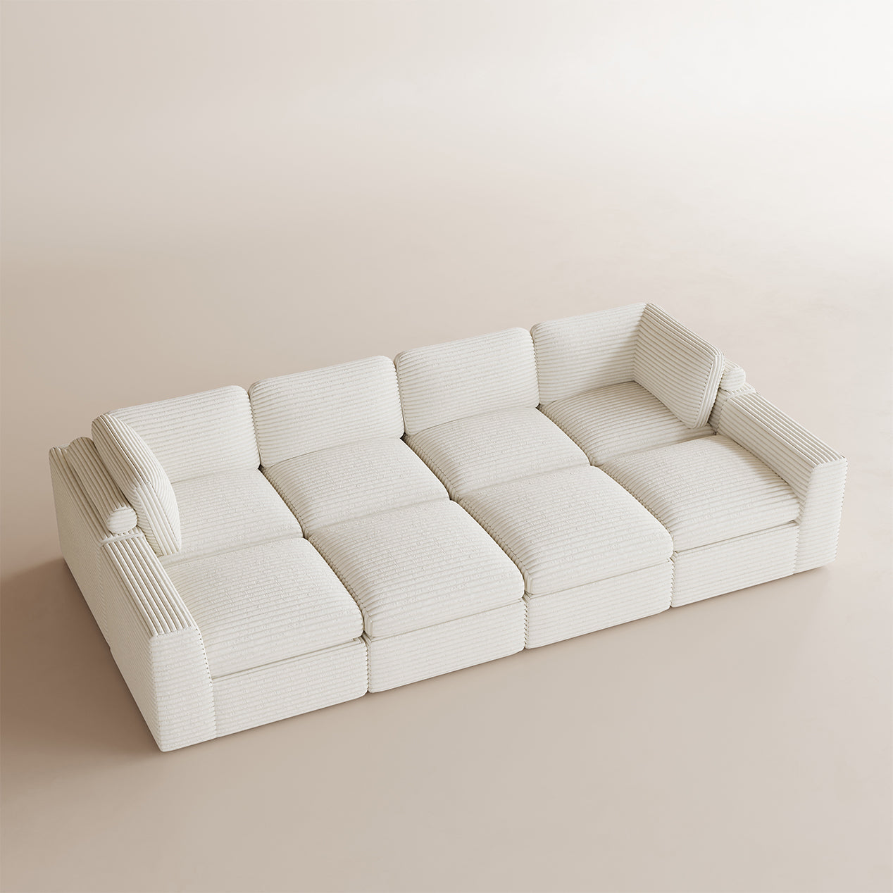 Corduroy-White-Beige-8-Seats-Sleeper-Sectional