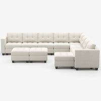 Cosmic-Latte-/-Velvet-11-Seat-L-Shaped-Sectional