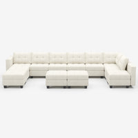 Oatmeal-Beige-/-Chenille-12-Seat-U-Shaped-Sectional