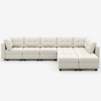 Cosmic-Latte-/-Velvet-9-Seat-L-Shaped-Sectional