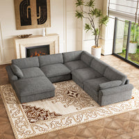 Silver-Grey-/-Chenille-5-Seat-Corner-Sectional-with-Ottoman