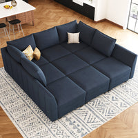 Navy-Blue-/-Velvet-9-Seat-Pit-Sectional