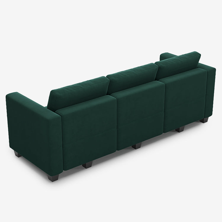 Belffin 3 Seats + 5 Sides Modular Velvet Tufted Sleeper Sofa with Storage Seat