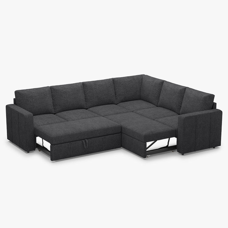 Belffin 6 Seats Modular Chenille Pull-out Sofa