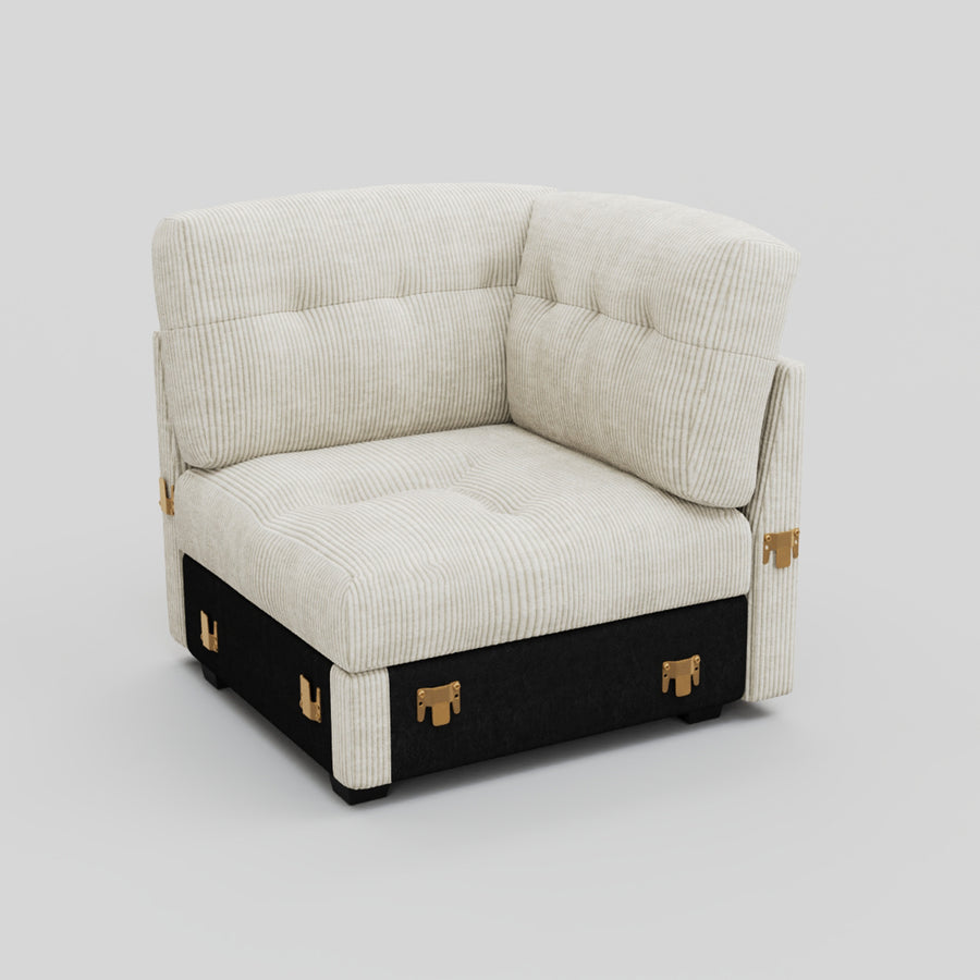 Ivory-Beige-/-Corduroy-Module-Corner-Seat