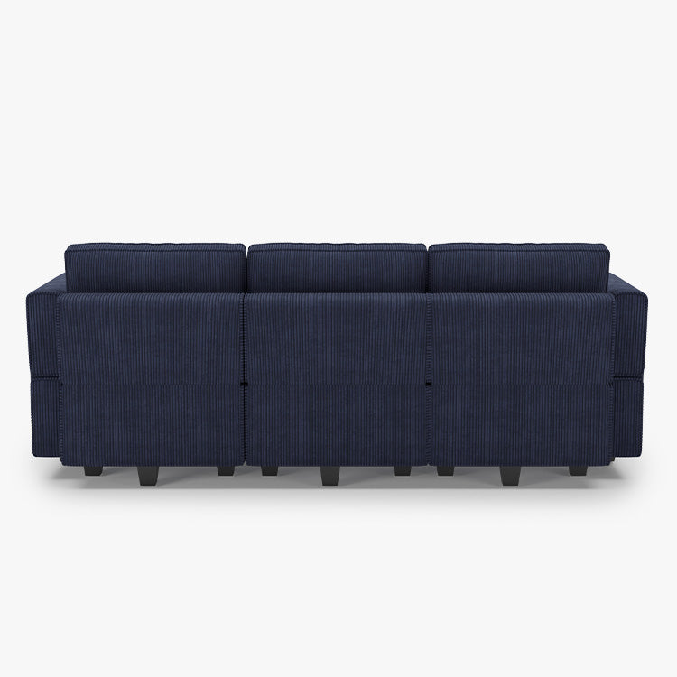 Belffin 6 Seats + 5 Sides Modular Wide Corduroy Sleeper Sofa with Storage Seat