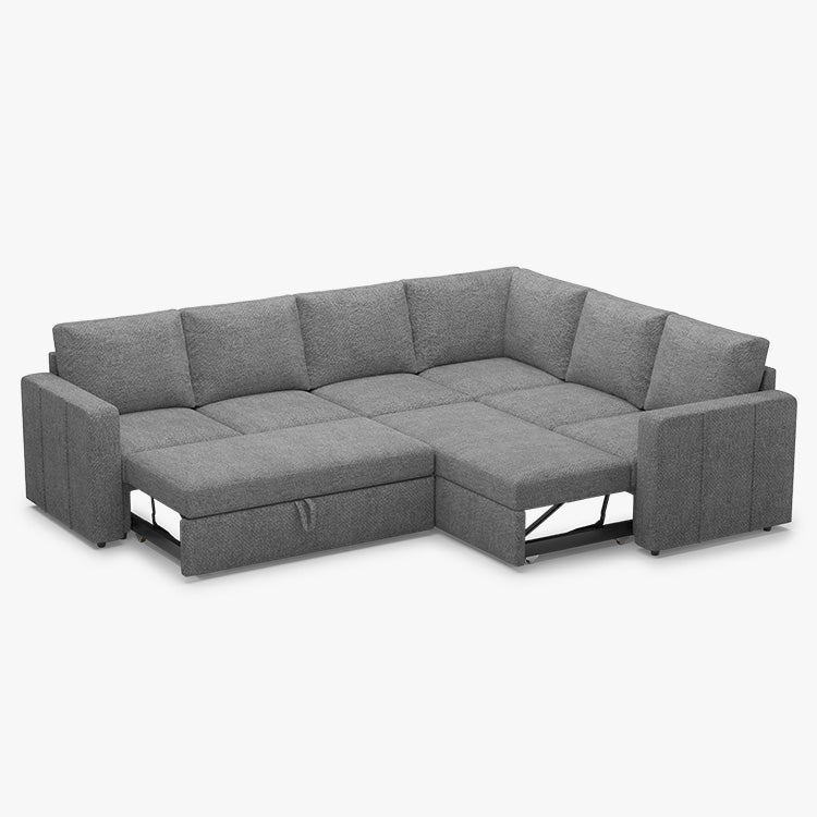 Belffin 6 Seats Modular Chenille Pull-out Sofa