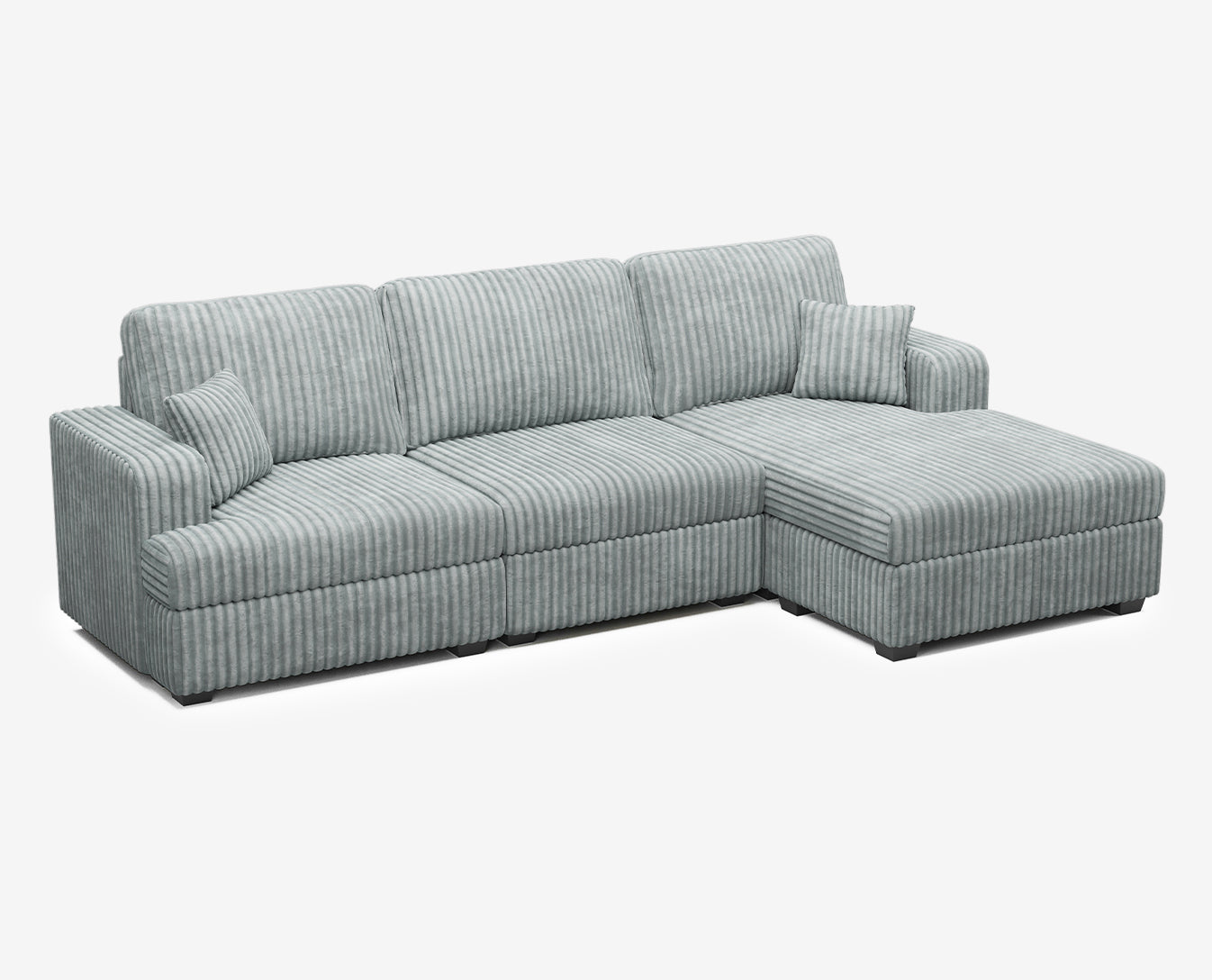 Belffin 3 Seats Oversized Wide-Ribbed Corduroy Sofa