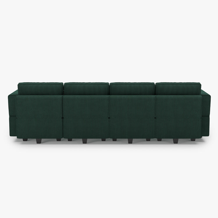 Belffin 6 Seats + 6 Sides Modular Wide Corduroy Sofa with Storage Seat