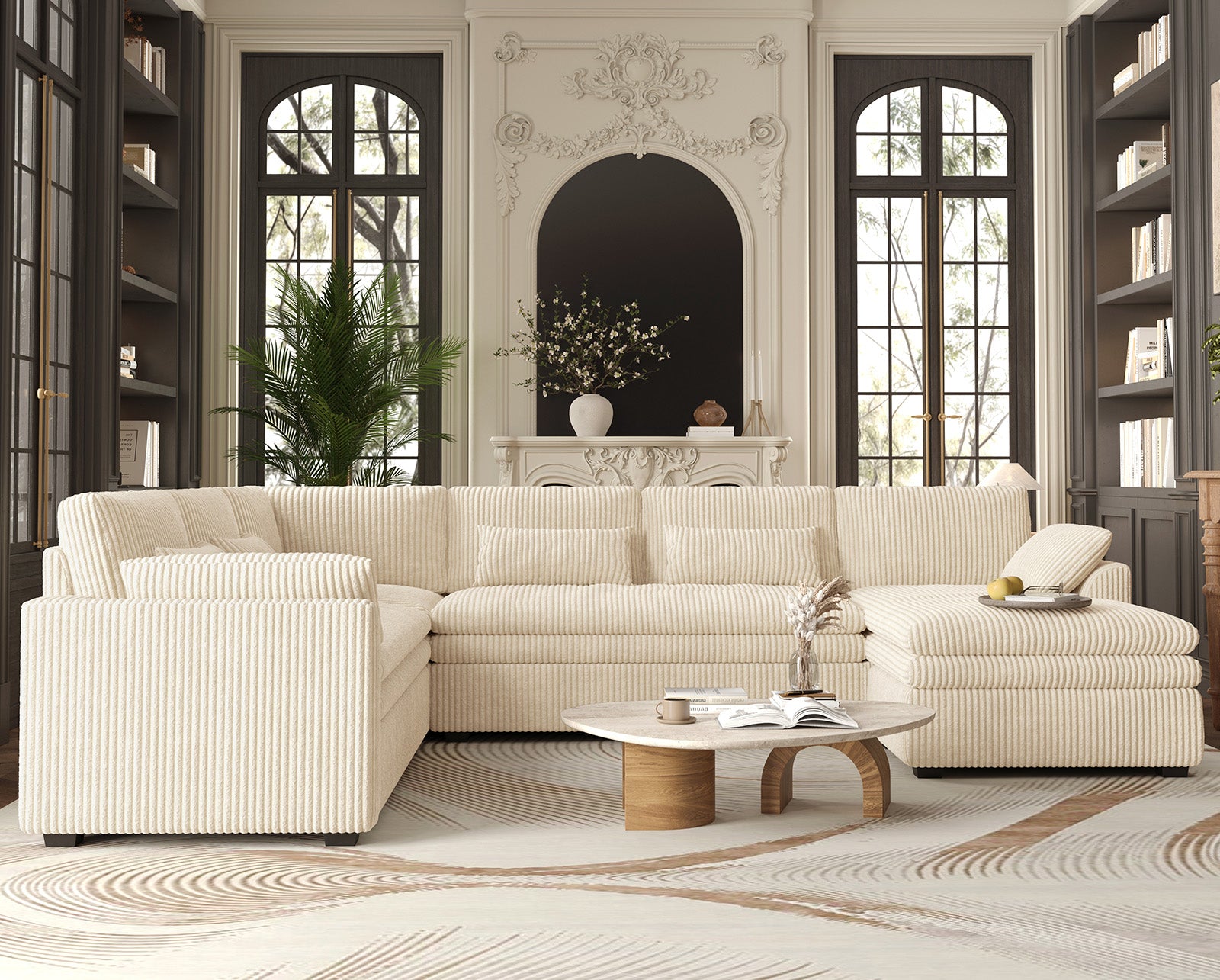 Vayla Oversized Cloud 7 Seats Sofa with Double Chaise