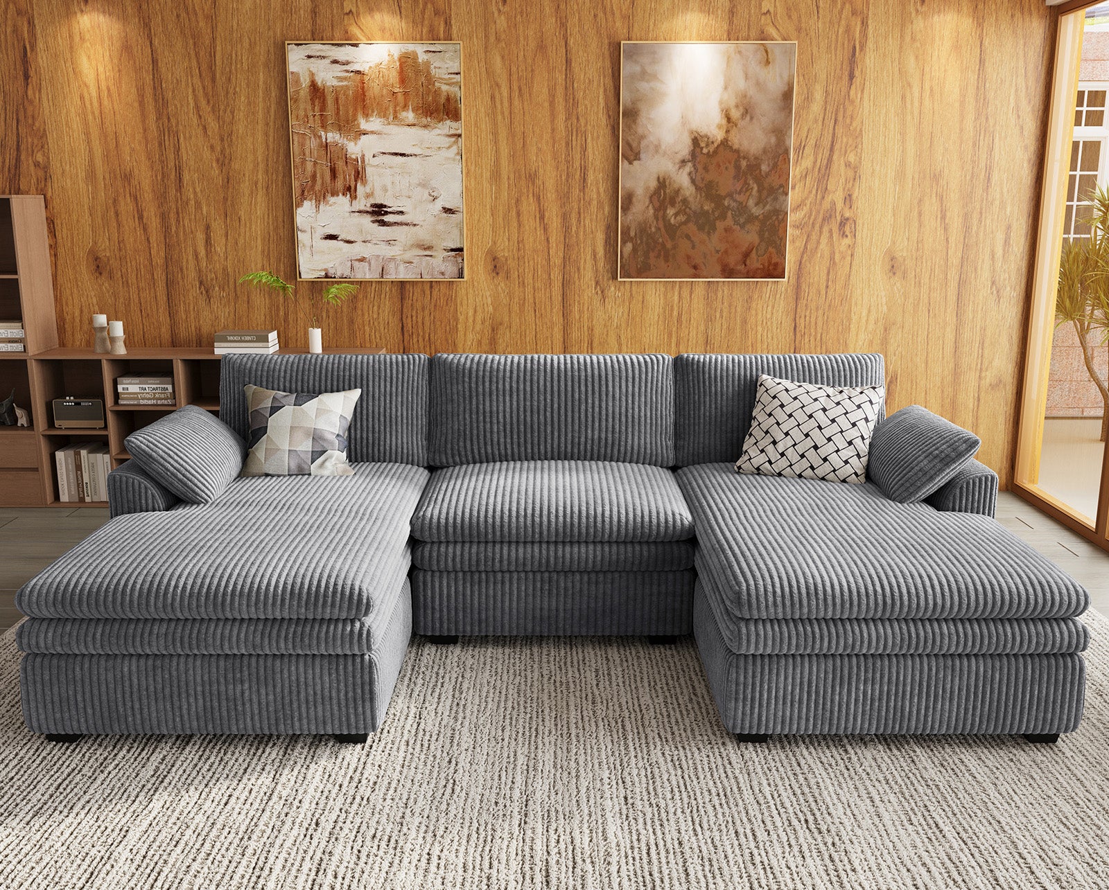 Vayla Oversized Cloud 3 Seats Sofa with Double Chaise