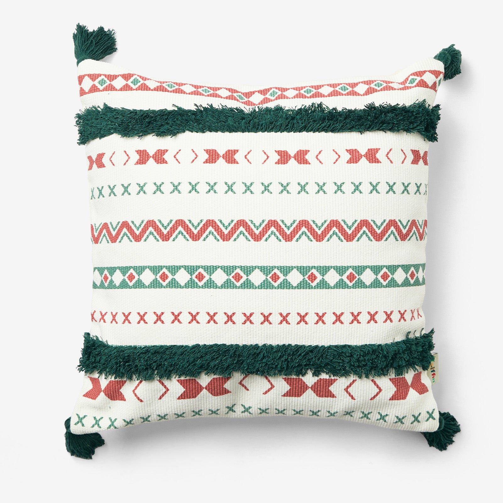 Belffin Christmas Pillow with Stripe Tassel - Set of 2