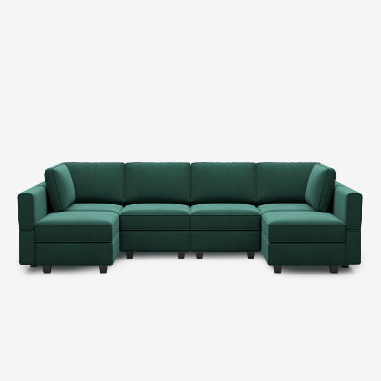 Belffin 6 Seats + 8 Sides Modular Velvet Sofa with Storage Seat