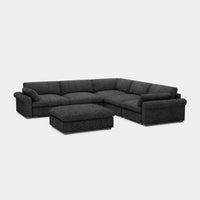 Graphite-Grey-/-Chenille-5-Seat-Corner-Sectional-with-Ottoman